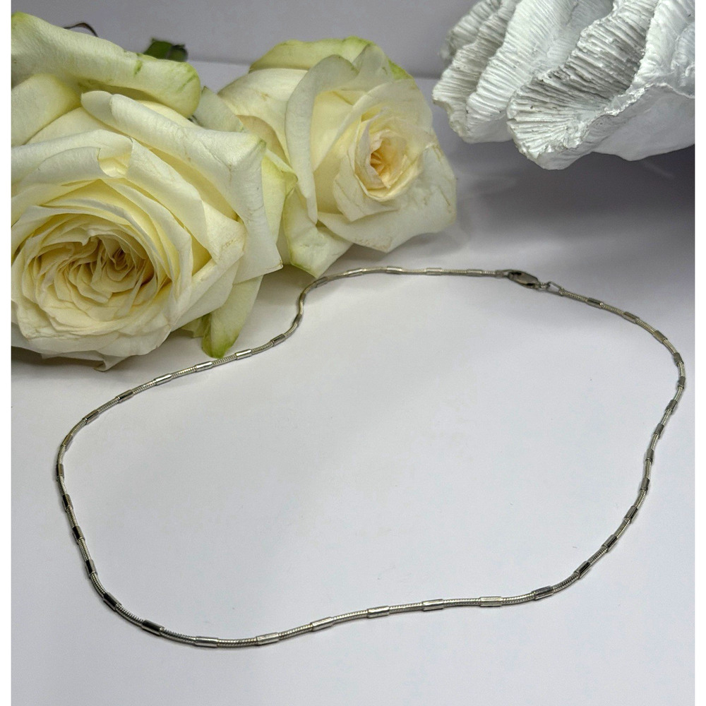 Minimalist 925 Sterling Silver Snake Chain Necklace Vintage Italian Style